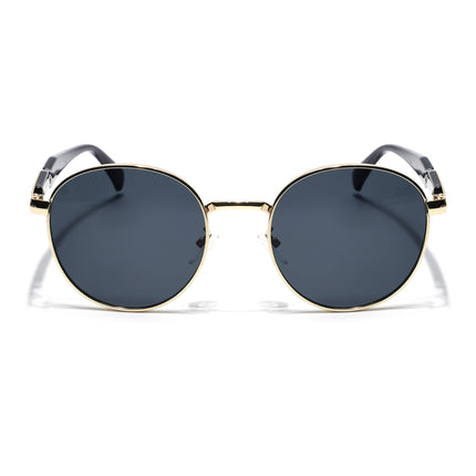 Round Sunglasses for Men & Women (Grey Lens | Golden Frame - MG7143)