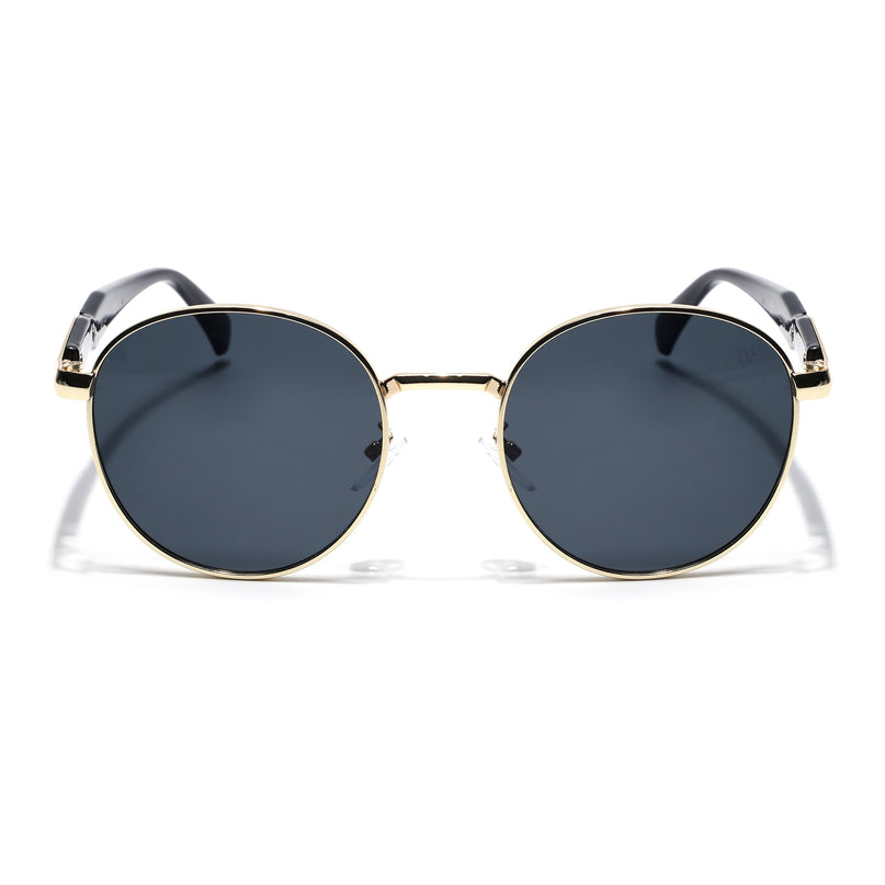 Round Sunglasses for Men & Women (Grey Lens | Golden Frame - MG7143)