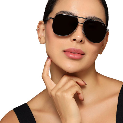 Eyejack Grey Aviator Polarized Sunglasses for Men & Women (8008PCL840)
