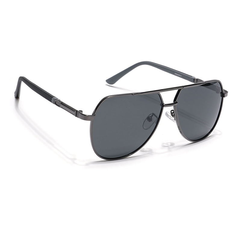 Eyejack Grey Aviator Polarized Sunglasses for Men & Women (8008PCL840)