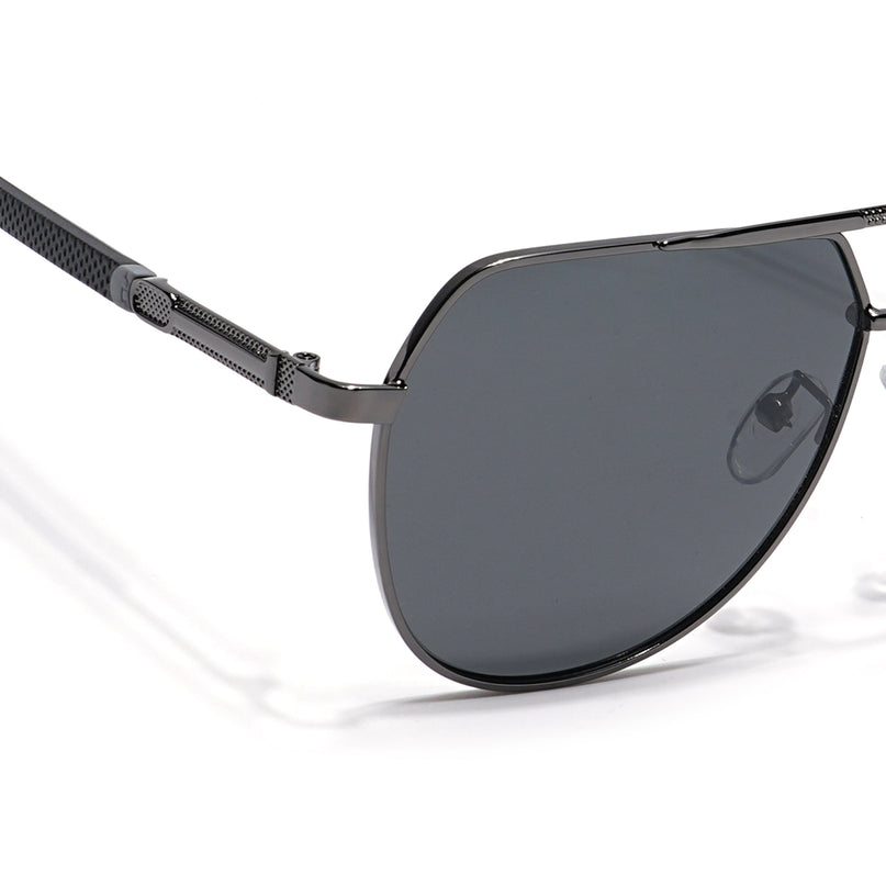 Eyejack Grey Aviator Polarized Sunglasses for Men & Women (8008PCL840)