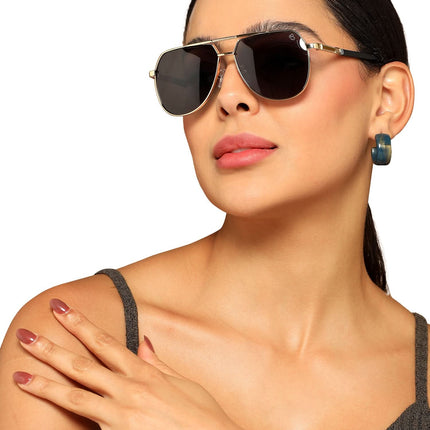 Eyejack Golden Aviator Polarized Sunglasses for Men & Women (8008PCL841)