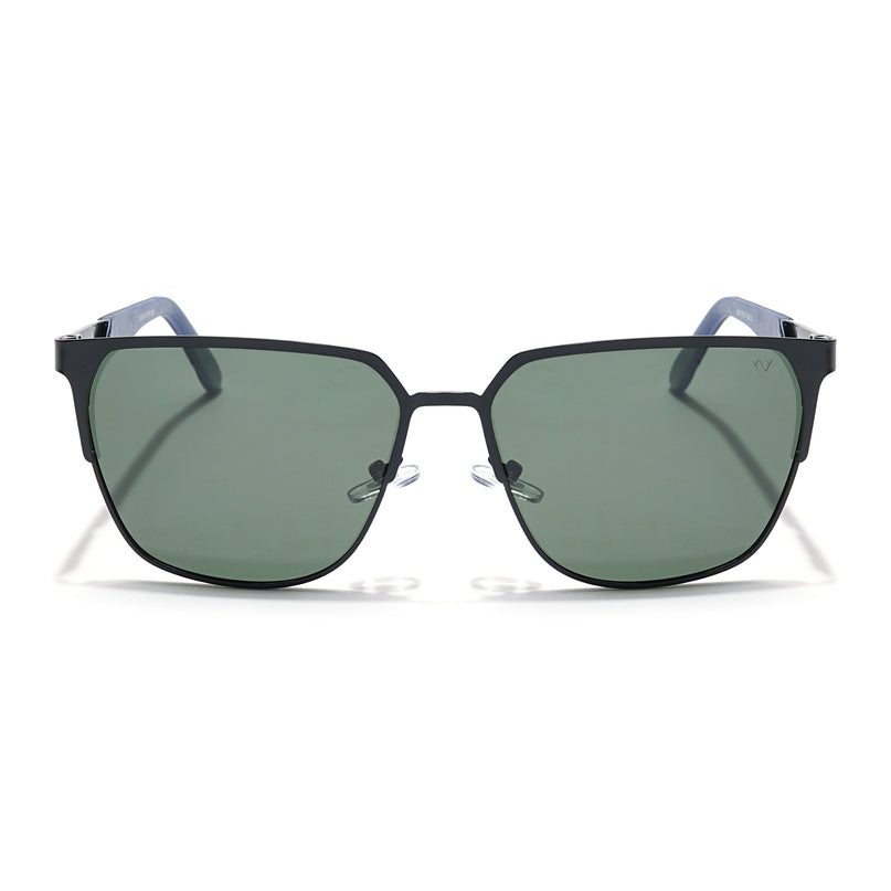 Square Polarized Sunglasses (Green Lens | Black Frame - PMG5609)