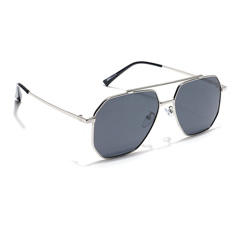 Wayfarer Polarized Sunglasses (Black Lens | Silver Frame - PMG6097)
