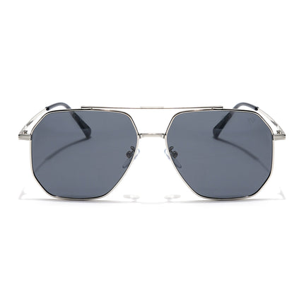 Wayfarer Polarized Sunglasses (Black Lens | Silver Frame - PMG6097)
