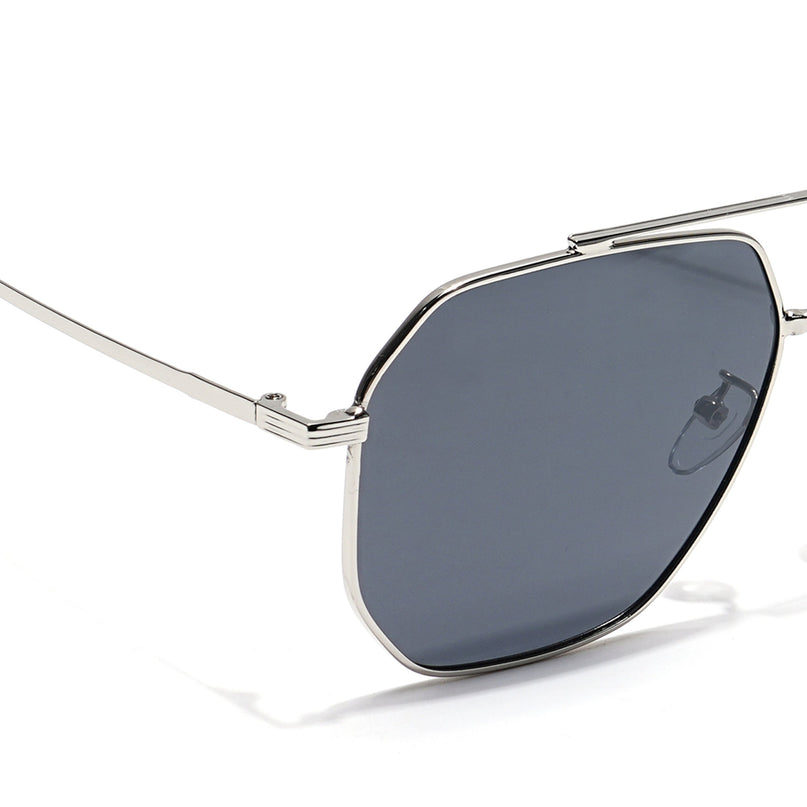 Wayfarer Polarized Sunglasses (Black Lens | Silver Frame - PMG6097)