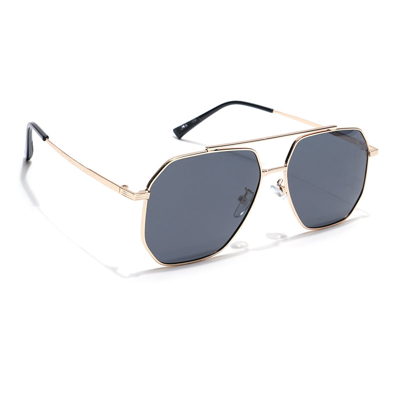 Wayfarer Polarized Sunglasses (Black Lens | Golden Frame - PMG6098)