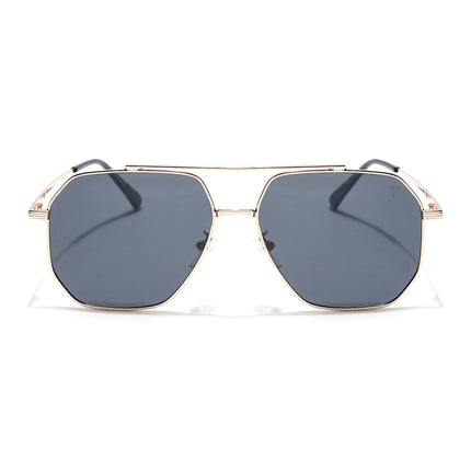 Wayfarer Polarized Sunglasses (Black Lens | Golden Frame - PMG6098)
