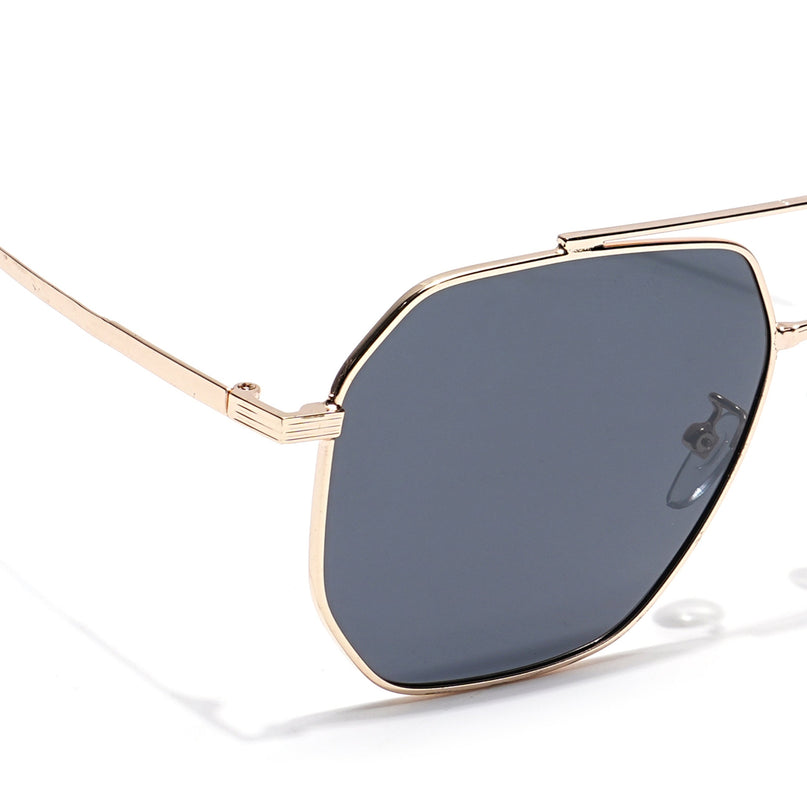 Wayfarer Polarized Sunglasses (Black Lens | Golden Frame - PMG6098)