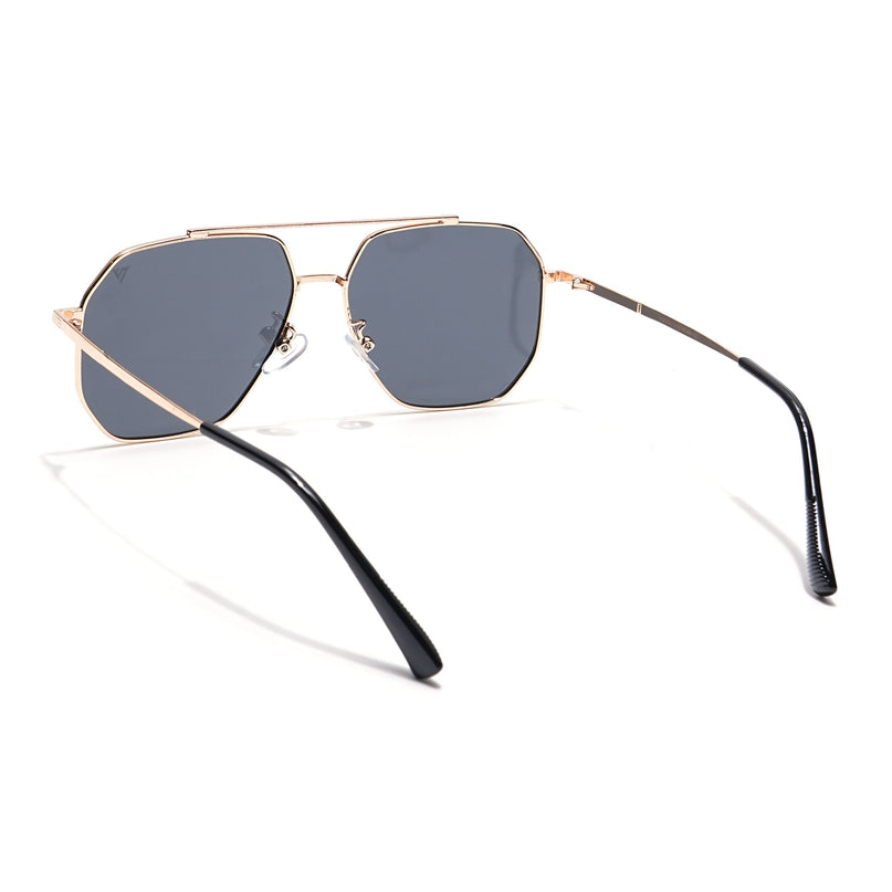 Wayfarer Polarized Sunglasses (Black Lens | Golden Frame - PMG6098)