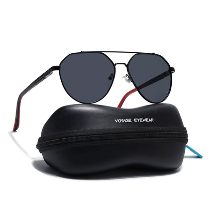 Black Aviator Polarized Sunglasses - PMG4286