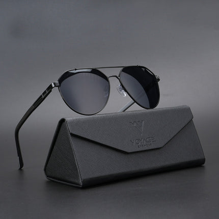Aviator Polarized Sunglasses (Black Lens | Black Frame - PMG5608)
