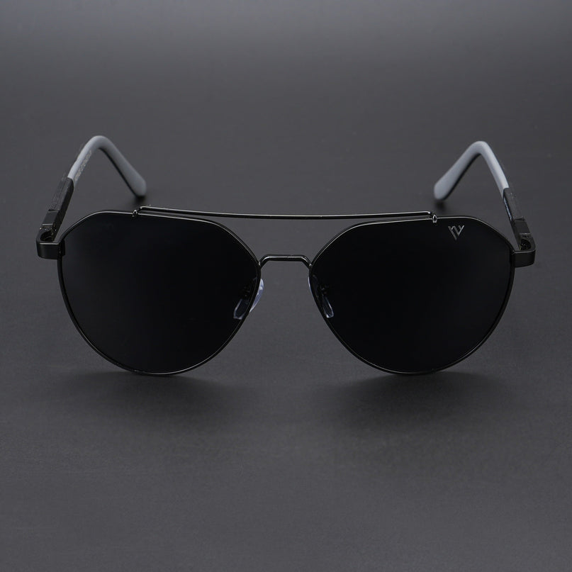 Aviator Polarized Sunglasses (Black Lens | Black Frame - PMG5608)