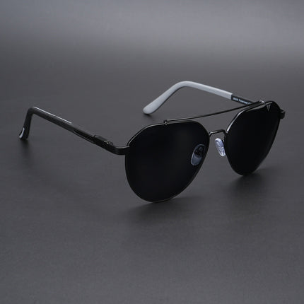 Aviator Polarized Sunglasses (Black Lens | Black Frame - PMG5608)