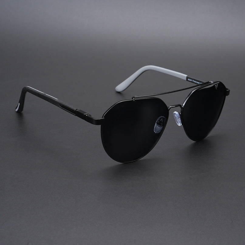 Aviator Polarized Sunglasses (Black Lens | Black Frame - PMG5608)