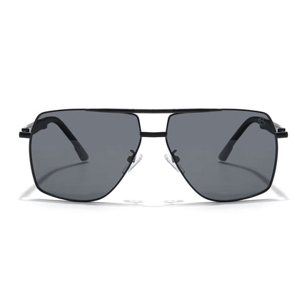 Eyejack Aviator Polarized Sunglasses for Men & Women (Black Lens | Black Frame - 8015PCL752)