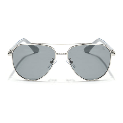 Eyejack Silver Aviator Polarized Sunglasses for Men & Women (8017PCL877)