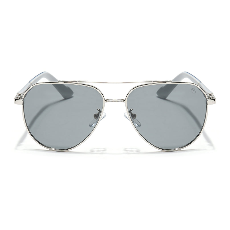 Eyejack Silver Aviator Polarized Sunglasses for Men & Women (8017PCL877)