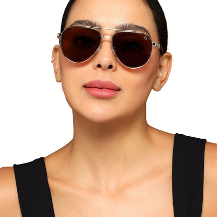 Rover - Golden Aviator Polarized Sunglasses (8017PCL878)