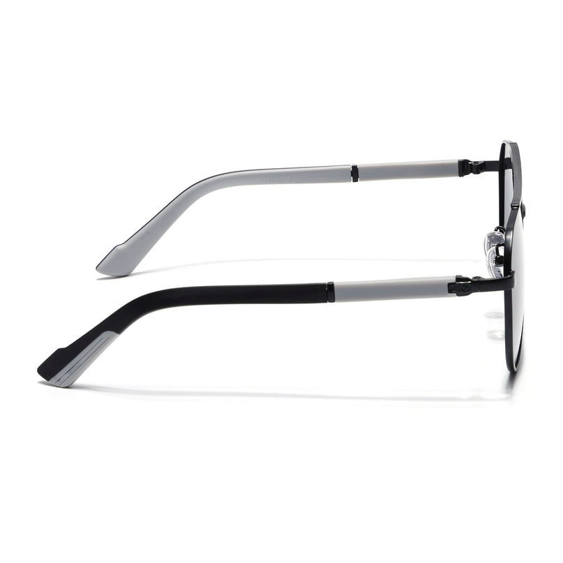 Aviator Polarized Sunglasses for Men & Women (Grey Lens | Black Frame - PMG7245)