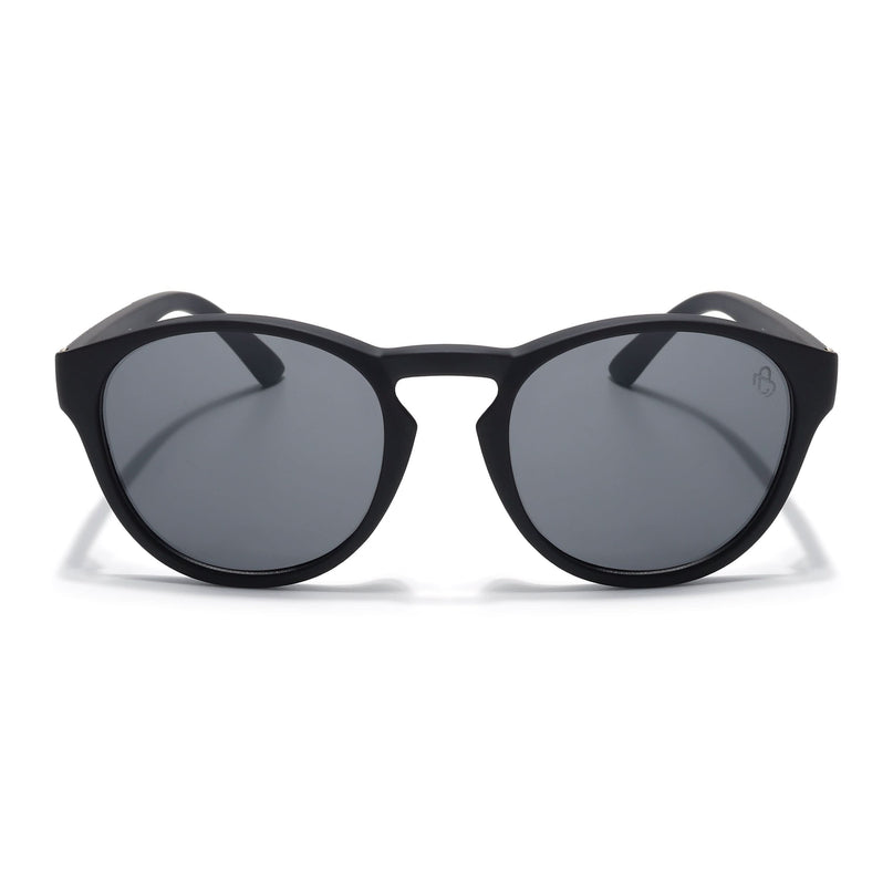Eyejack Black Round Sunglasses for Men & Women (8018CL1047)