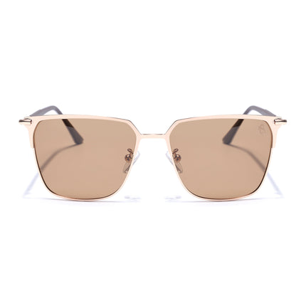 Eyejack Square Polarized Sunglasses for Men & Women (Brown Lens | Rose Golden Frame - 8021PCL777)