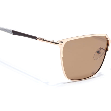 Eyejack Square Polarized Sunglasses for Men & Women (Brown Lens | Rose Golden Frame - 8021PCL777)