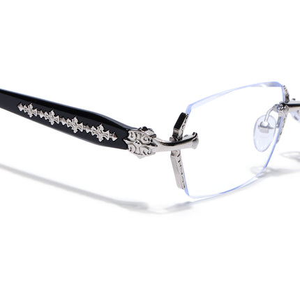 Voyage Silver Rimless Eyeglasses for Men & Women (8030FMG8193)