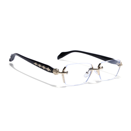 Voyage Golden Rimless Eyeglasses for Men & Women (8030FMG8194)