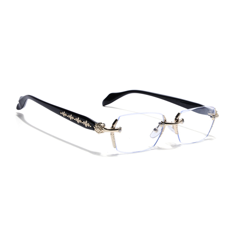 Voyage Golden Rimless Eyeglasses for Men & Women (8030FMG8194)
