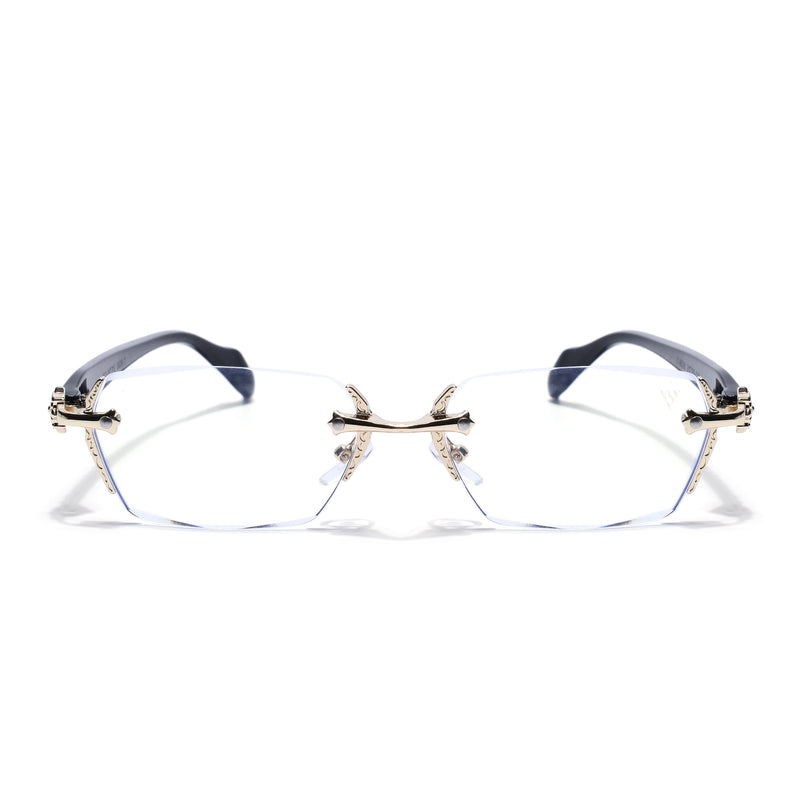 Voyage Golden Rimless Eyeglasses for Men & Women (8030FMG8194)