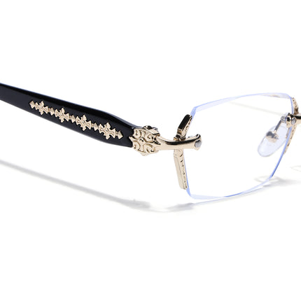 Voyage Golden Rimless Eyeglasses for Men & Women (8030FMG8194)