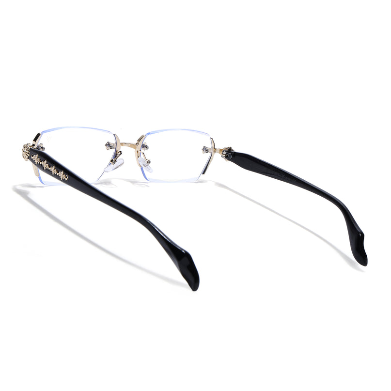 Voyage Golden Rimless Eyeglasses for Men & Women (8030FMG8194)