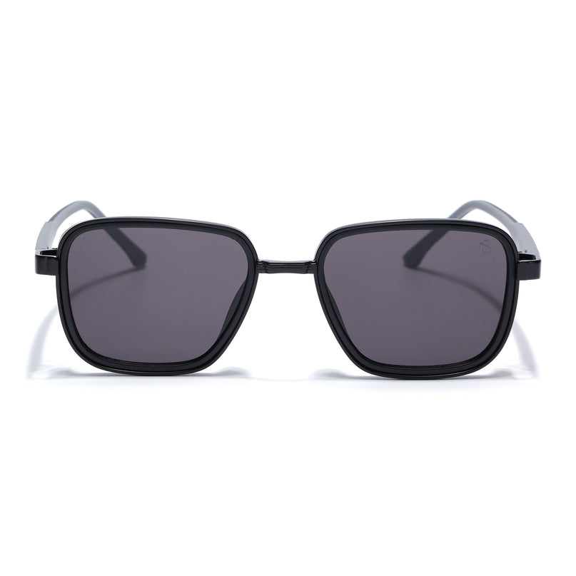 Eyejack Black Square Polarized Sunglasses for Men & Women (80809CL2128)