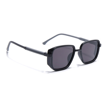 Eyejack Black Square Polarized Sunglasses for Men & Women (80809CL2128)