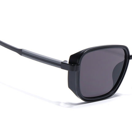Eyejack Black Square Polarized Sunglasses for Men & Women (80809CL2128)