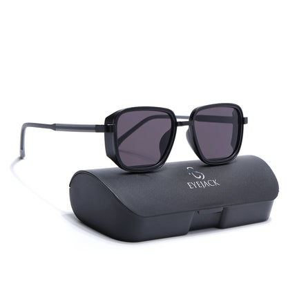 Eyejack Black Square Polarized Sunglasses for Men & Women (80809CL2128)