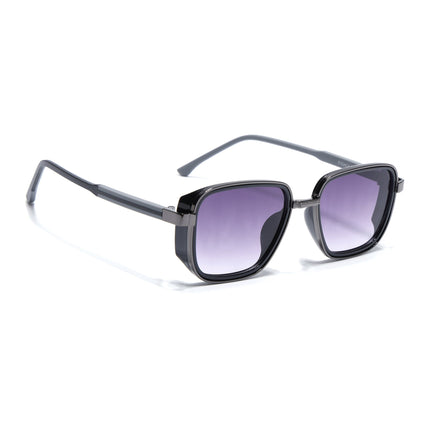 Eyejack Dark Grey Square Polarized Sunglasses for Men & Women (80809CL2129)