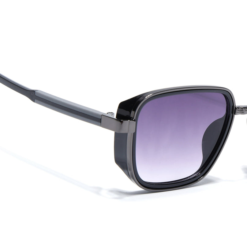 Eyejack Dark Grey Square Polarized Sunglasses for Men & Women (80809CL2129)