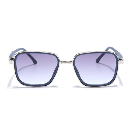 Eyejack Silver & Blue Square Polarized Sunglasses for Men & Women (80809CL2130)