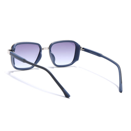 Eyejack Silver & Blue Square Polarized Sunglasses for Men & Women (80809CL2130)