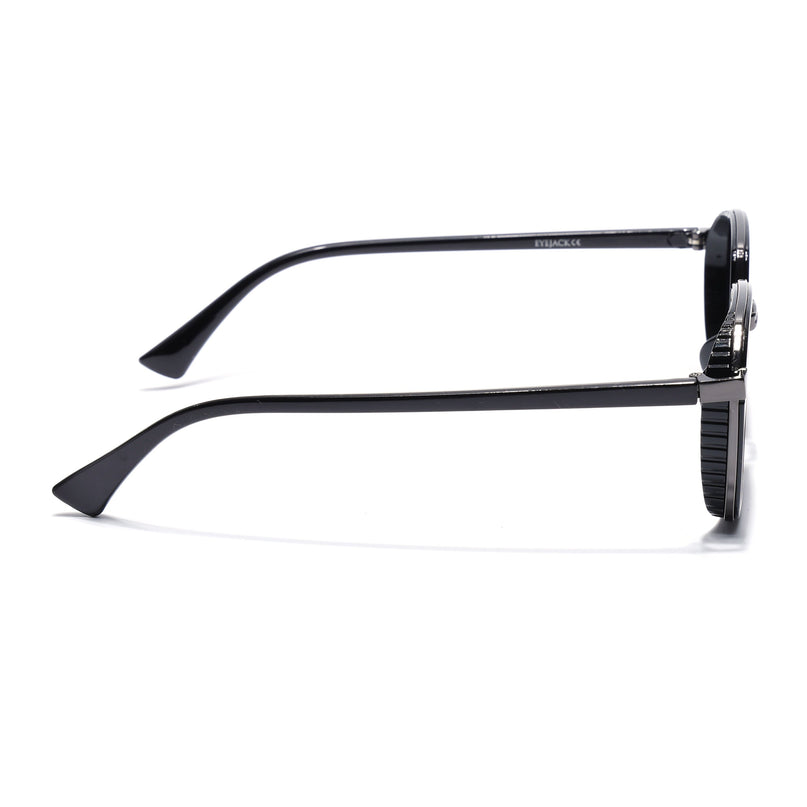 Eyejack Dark Grey Hexagonal Polarized Sunglasses for Men & Women (80745CL2133)