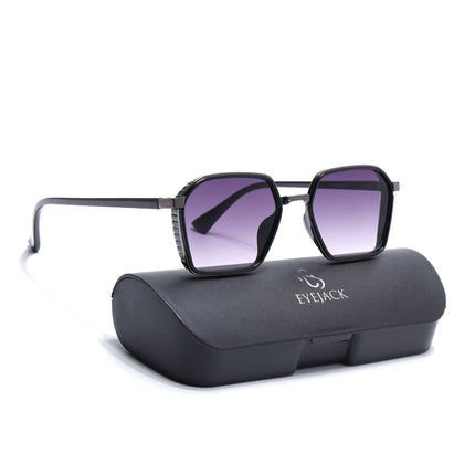 Eyejack Dark Grey Hexagonal Polarized Sunglasses for Men & Women (80745CL2133)