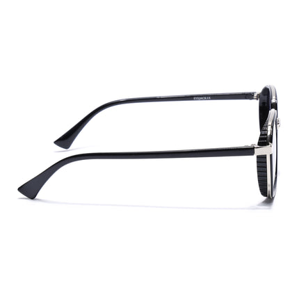 Eyejack Silver & Black Hexagonal Polarized Sunglasses for Men & Women (80745CL2134)