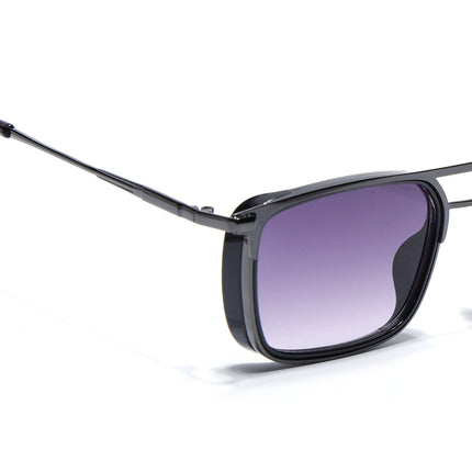 Eyejack Dark Grey Rectangle Polarized Sunglasses for Men & Women (80768CL2132)