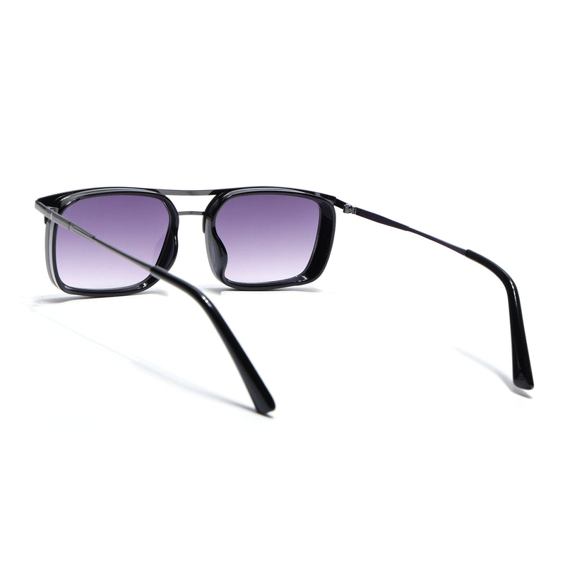 Eyejack Dark Grey Rectangle Polarized Sunglasses for Men & Women (80768CL2132)