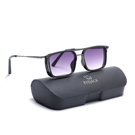 Eyejack Dark Grey Rectangle Polarized Sunglasses for Men & Women (80768CL2132)