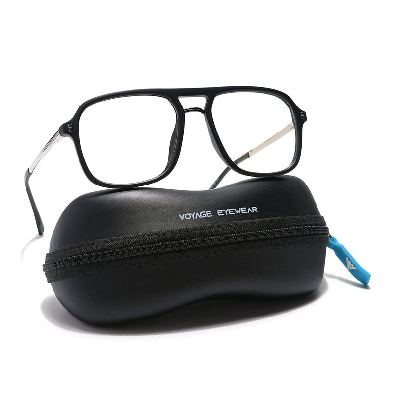 Voyage Veloura Select Matt Black Wayfarer Eyeglasses for Men & Women - SLMG6187-C1