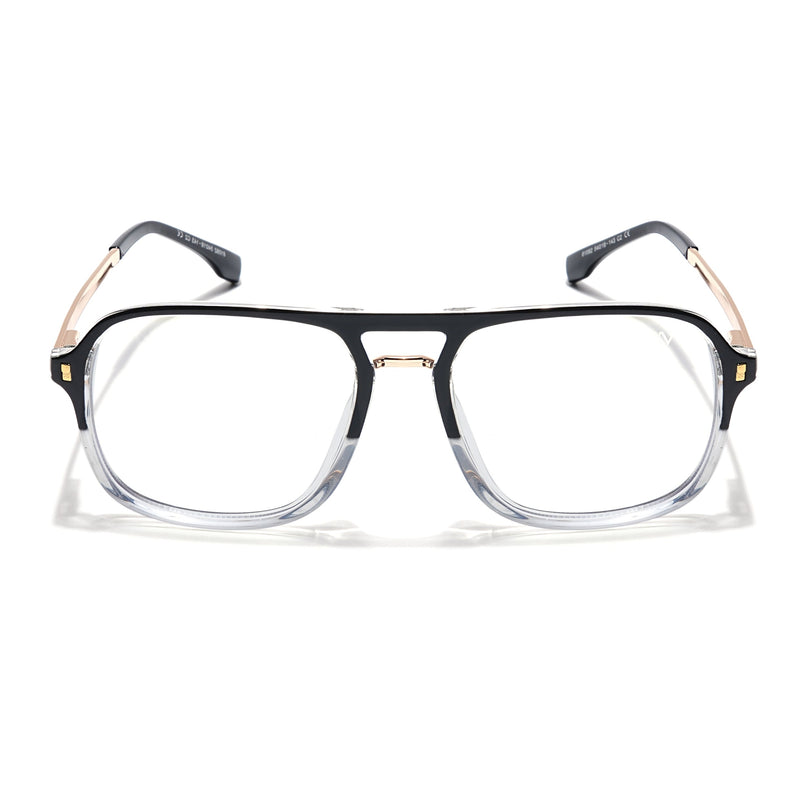 Voyage Veloura Select Black & Transparent Wayfarer Eyeglasses for Men & Women - SLMG6189-C3