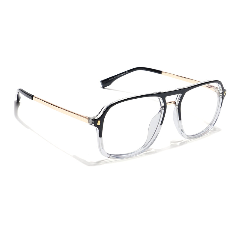 Voyage Veloura Select Black & Transparent Wayfarer Eyeglasses for Men & Women - SLMG6189-C3